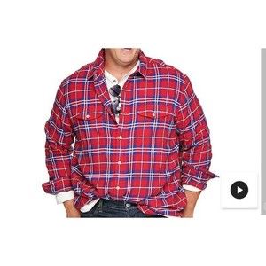 NWT Men's Sonoma Supersoft Flannel Shirt Size 1XB Red Plaid Big & Tall